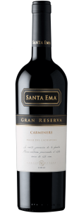 Botella de vino Gran Reserva Carmenere de Santa Ema